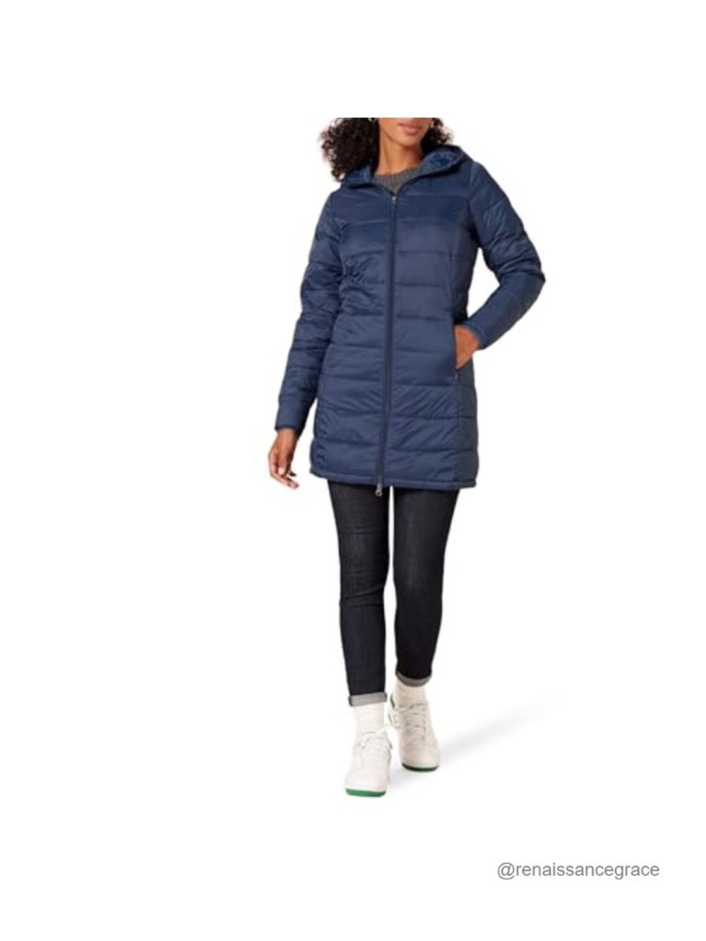 Womens Lightweight Water-Resistant Packable Hooded Puffer Coat